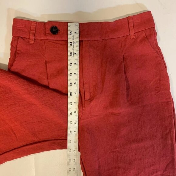 Zara Women's Flat Front Slash Pocket‎ Relaxed Wide Leg Pants Size S - Picture 10 of 11